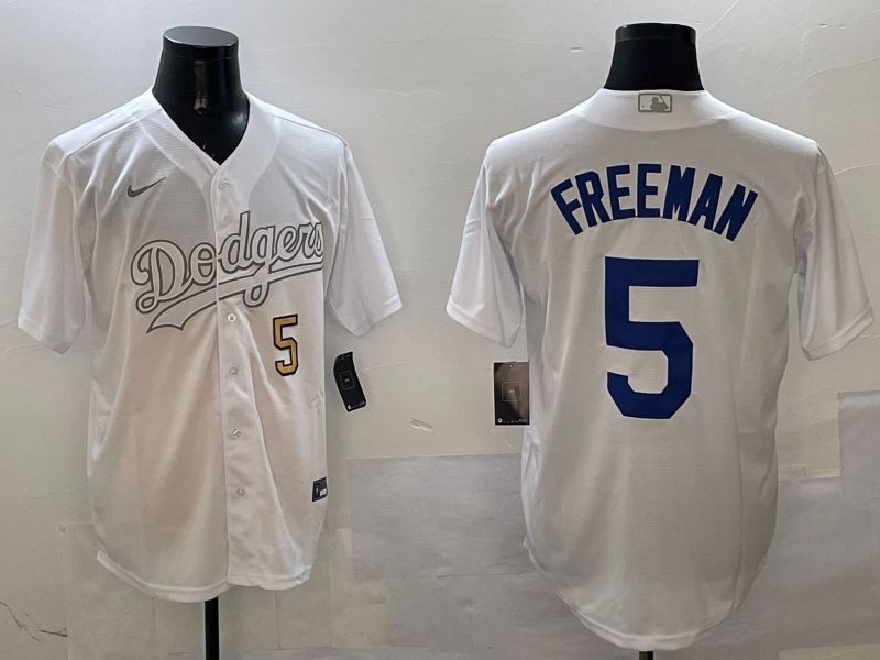 Men Los Angeles Dodgers 5 Freeman White Fashion Edition Game 2025 Nike MLB Jersey style 8